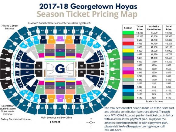 Georgetown Hoyas Basketball Seating Chart