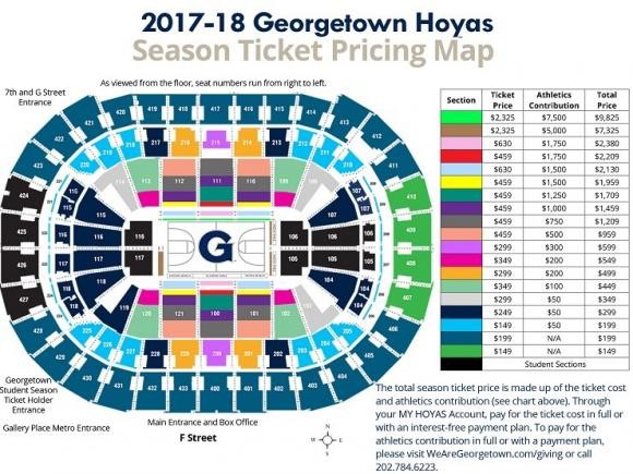 Georgetown Hoyas Basketball Season Tickets (Includes Tickets To All Regular Season Home Games)