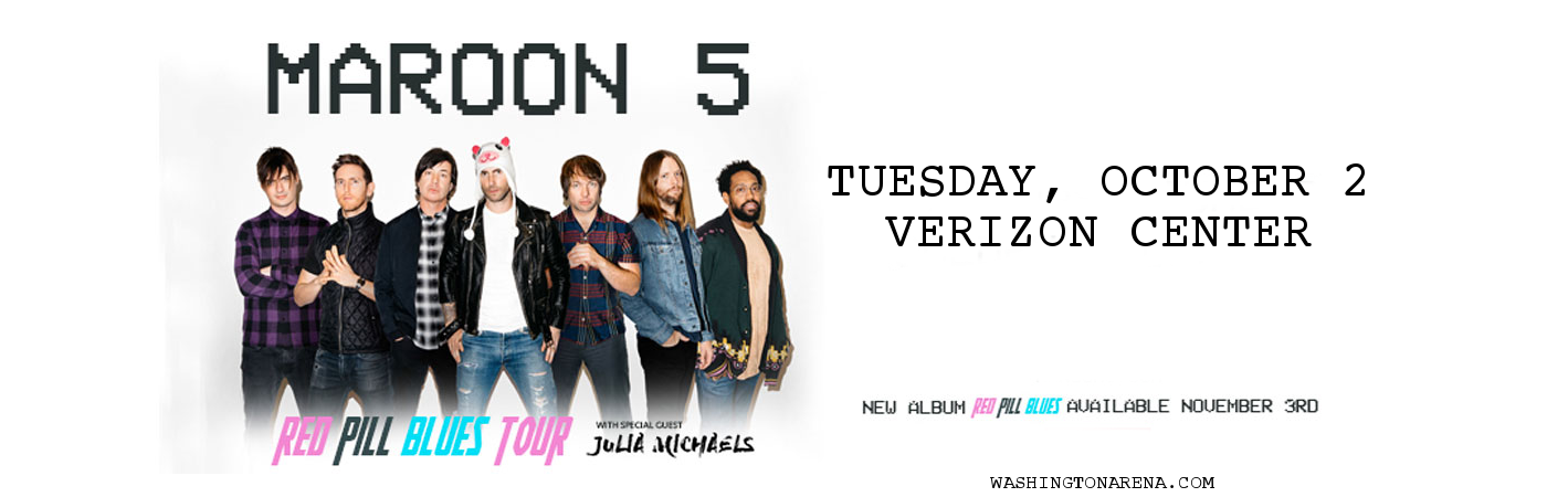 Maroon 5 & Julia Michaels at Verizon Center tickets Maroon 5 & Julia Michaels at Verizon Center