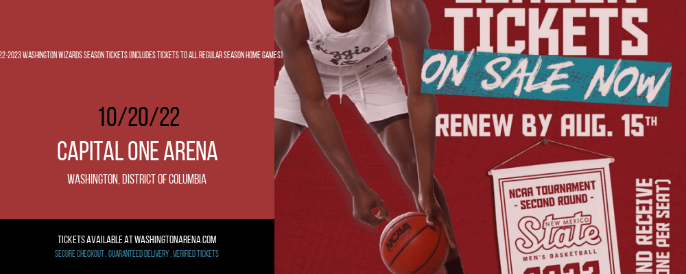 2022-2023 Washington Wizards Season Tickets (Includes Tickets To All Regular Season Home Games) at Capital One Arena tickets 2022-2023 Washington Wizards Season Tickets (Includes Tickets To All Regular Season Home Games) at Capital One Arena